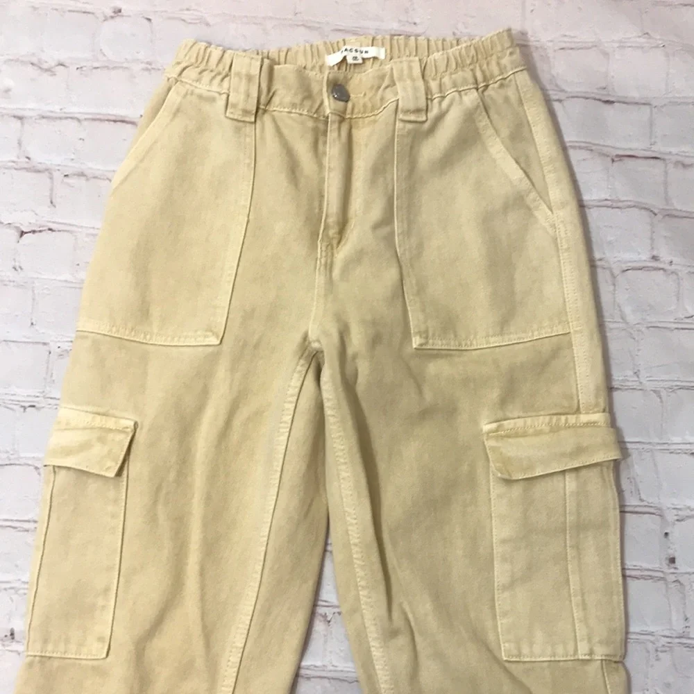 💙PacSun Yellow Tan Cargo Joggers - Picture 4 of 8